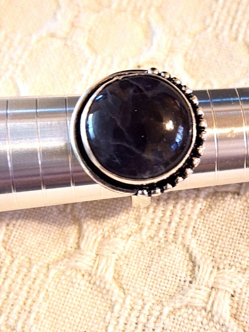 Beautiful Ethnic Handmade Amethyst Gemstone Ring NWOT 347